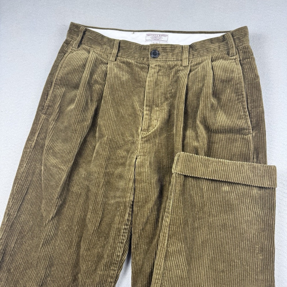 Wallace & Barnes Double Pleated Cuffed Corduroy Pants Men 31x32 Trousers Chino